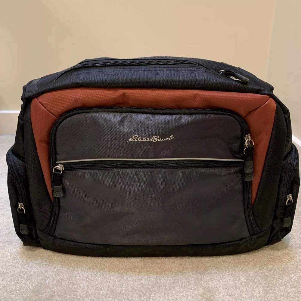 Eddie Bauer Laptop Carry Bag Zipper Side Strap Handle Black Brown Gray NEW